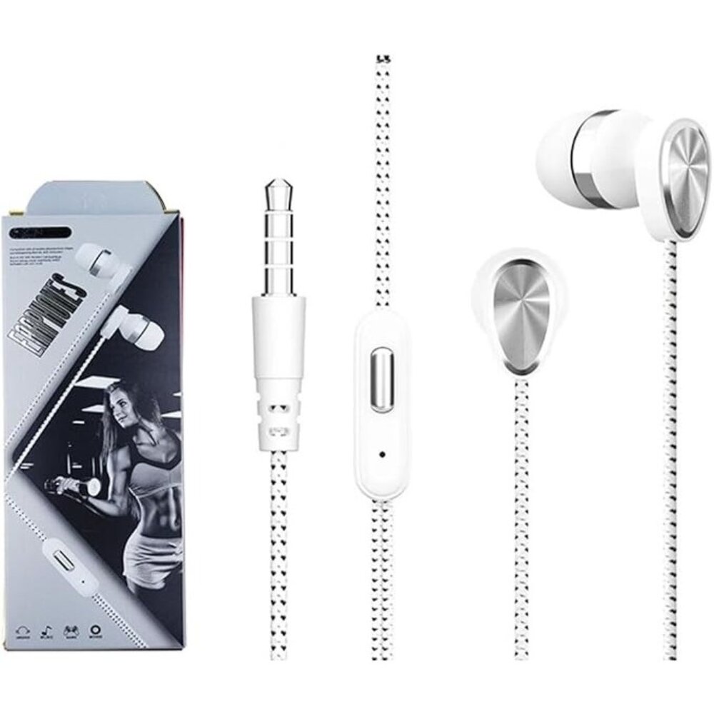Bregdosy Wired Earbuds w/Microphone, 3.5mm in-Ear Sports  Heavy Bass  W/case NEW